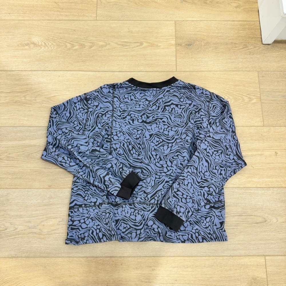 Johnny Was Calme Seamed Oversized Pullover Blue Patterned Size XL - Picture 5 of 5